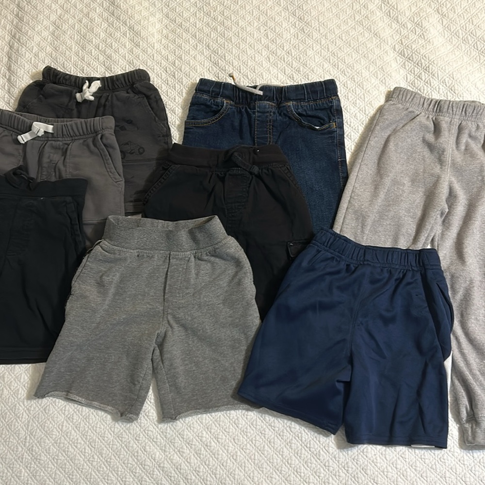 8 piece 4T shorts and fleece pant bundle